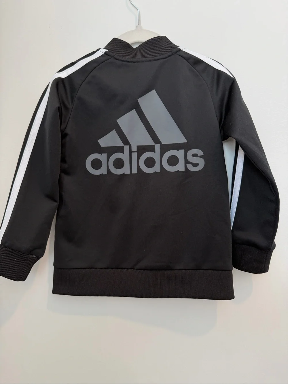 adidas Black and White Logo Track Jacket for Kids